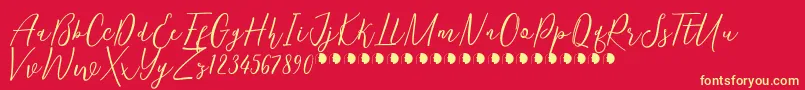KentuckyFree Font – Yellow Fonts on Red Background