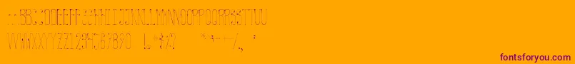 Globe-Schriftart – Violette Schriften auf orangefarbenem Hintergrund