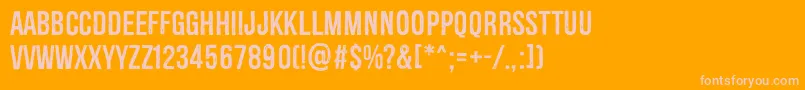 Redgar-Schriftart – Rosa Schriften auf orangefarbenem Hintergrund