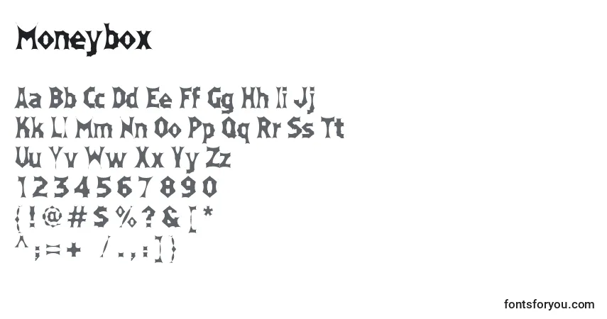 Шрифт Moneybox – алфавит, цифры, специальные символы