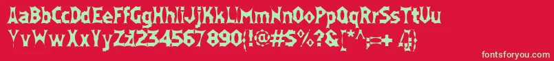 Moneybox Font – Green Fonts on Red Background