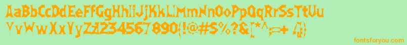 Moneybox Font – Orange Fonts on Green Background