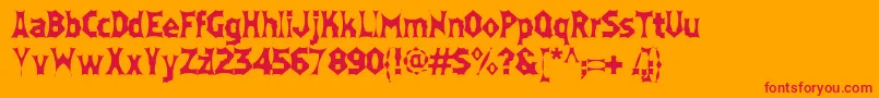 Moneybox Font – Red Fonts on Orange Background