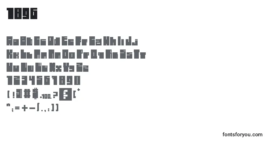 Czcionka 1896 – alfabet, cyfry, specjalne znaki