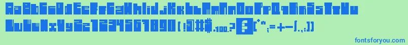 フォント1896 – 青い文字は緑の背景です。