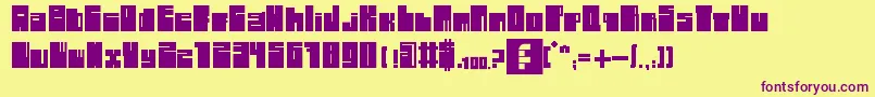 1896 Font – Purple Fonts on Yellow Background