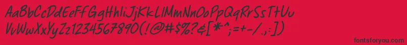 ChewedpenbbItal Font – Black Fonts on Red Background