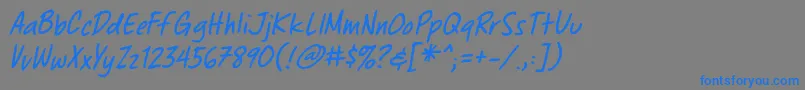 ChewedpenbbItal Font – Blue Fonts on Gray Background