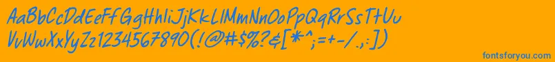 ChewedpenbbItal Font – Blue Fonts on Orange Background