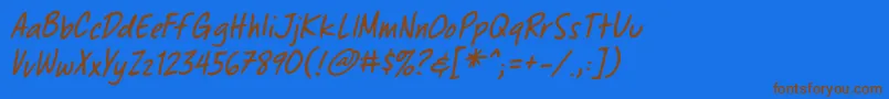 ChewedpenbbItal Font – Brown Fonts on Blue Background