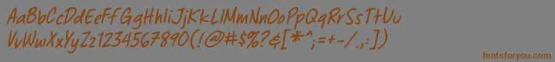 ChewedpenbbItal Font – Brown Fonts on Gray Background