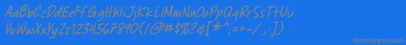 ChewedpenbbItal Font – Gray Fonts on Blue Background