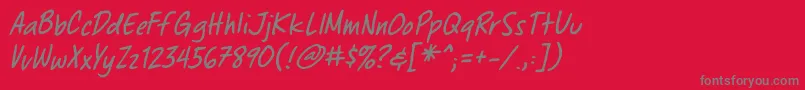 ChewedpenbbItal Font – Gray Fonts on Red Background