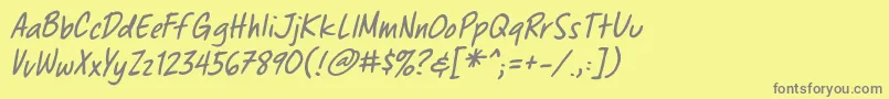 ChewedpenbbItal Font – Gray Fonts on Yellow Background