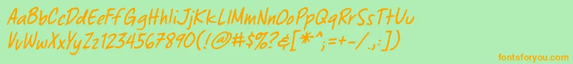 ChewedpenbbItal Font – Orange Fonts on Green Background