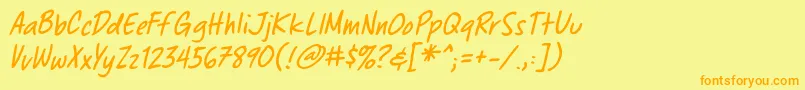 ChewedpenbbItal Font – Orange Fonts on Yellow Background
