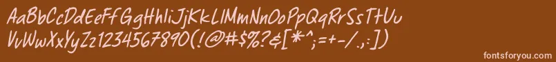 ChewedpenbbItal Font – Pink Fonts on Brown Background