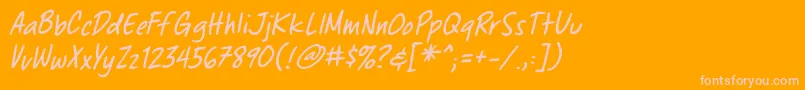 ChewedpenbbItal Font – Pink Fonts on Orange Background