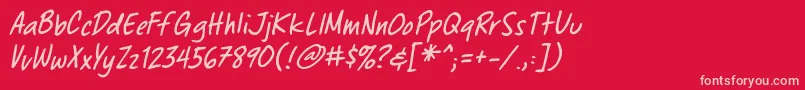 ChewedpenbbItal Font – Pink Fonts on Red Background