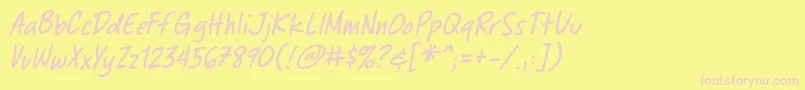 ChewedpenbbItal Font – Pink Fonts on Yellow Background