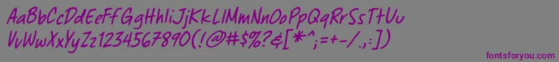 ChewedpenbbItal Font – Purple Fonts on Gray Background