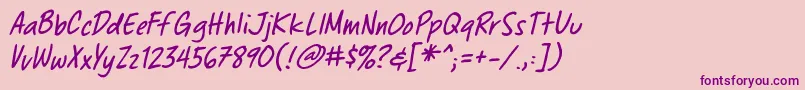 ChewedpenbbItal Font – Purple Fonts on Pink Background