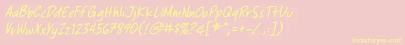 ChewedpenbbItal Font – Yellow Fonts on Pink Background