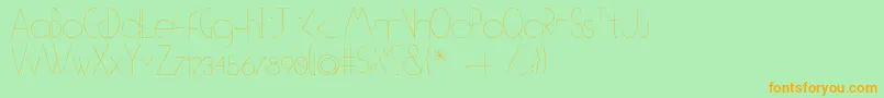 OTipo Font – Orange Fonts on Green Background