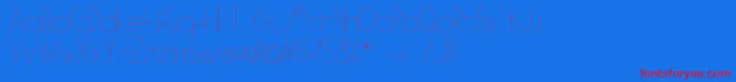 OTipo Font – Red Fonts on Blue Background