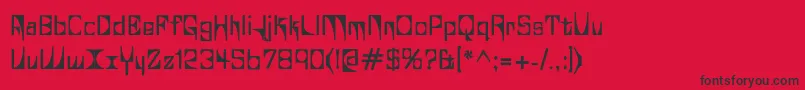 フォントGlaukv – 赤い背景に黒い文字
