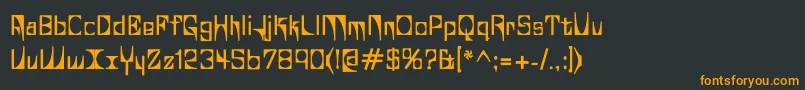 フォントGlaukv – 黒い背景にオレンジの文字