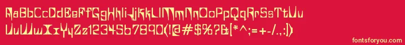 Glaukv Font – Yellow Fonts on Red Background