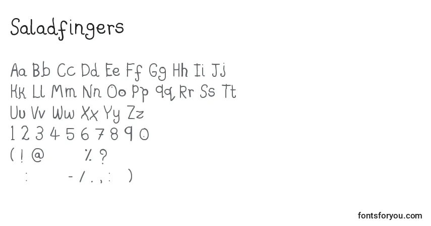 Fuente Saladfingers - alfabeto, números, caracteres especiales