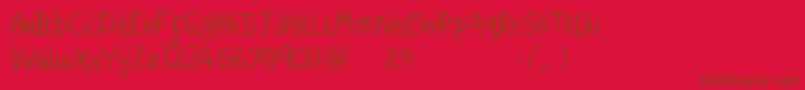 Saladfingers Font – Brown Fonts on Red Background
