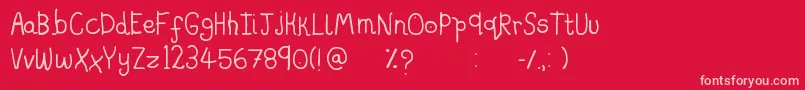 Saladfingers Font – Pink Fonts on Red Background