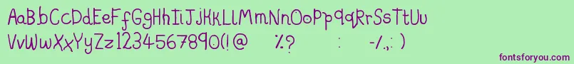 Saladfingers Font – Purple Fonts on Green Background