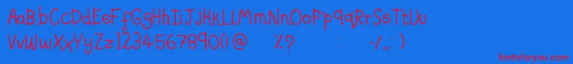 Saladfingers Font – Red Fonts on Blue Background