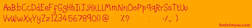 Saladfingers Font – Red Fonts on Orange Background