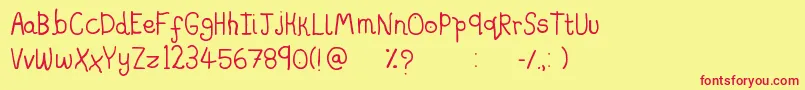 Saladfingers Font – Red Fonts on Yellow Background