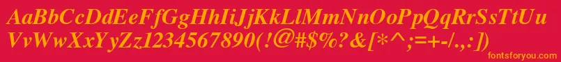 Cyrillictimes Bolditalic Font – Orange Fonts on Red Background