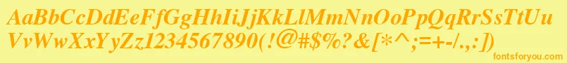 Cyrillictimes Bolditalic Font – Orange Fonts on Yellow Background