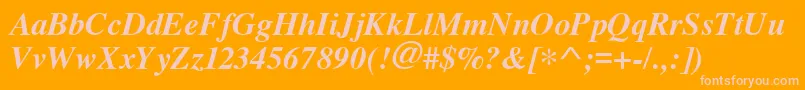 Cyrillictimes Bolditalic Font – Pink Fonts on Orange Background