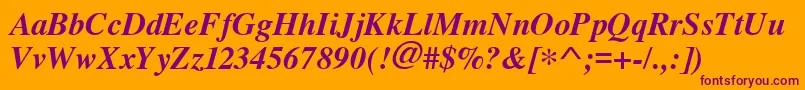 Cyrillictimes Bolditalic Font – Purple Fonts on Orange Background