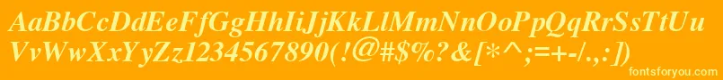 Cyrillictimes Bolditalic Font – Yellow Fonts on Orange Background