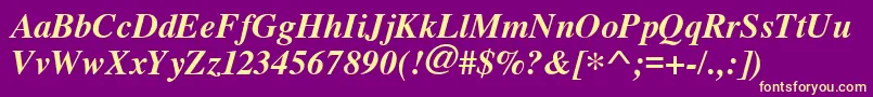 Cyrillictimes Bolditalic Font – Yellow Fonts on Purple Background