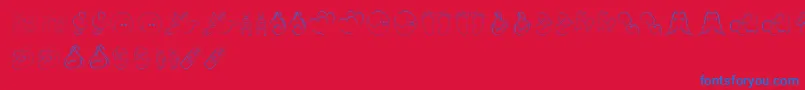 Dcoxystamp Font – Blue Fonts on Red Background