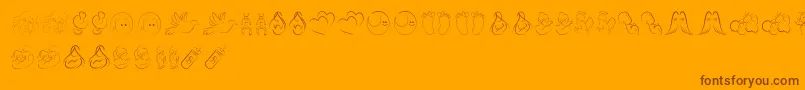 Lisätietoja Dcoxystamp-fontista Dcoxystamp-fontti – ruskeat fontit oranssilla taustalla