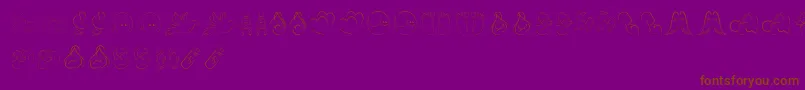 Dcoxystamp-Schriftart – Braune Schriften auf violettem Hintergrund