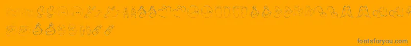 Dcoxystamp-Schriftart – Graue Schriften auf orangefarbenem Hintergrund