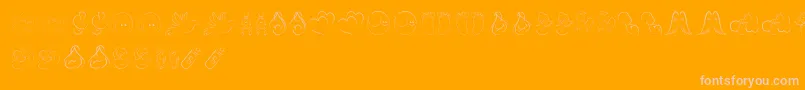 Dcoxystamp-Schriftart – Rosa Schriften auf orangefarbenem Hintergrund